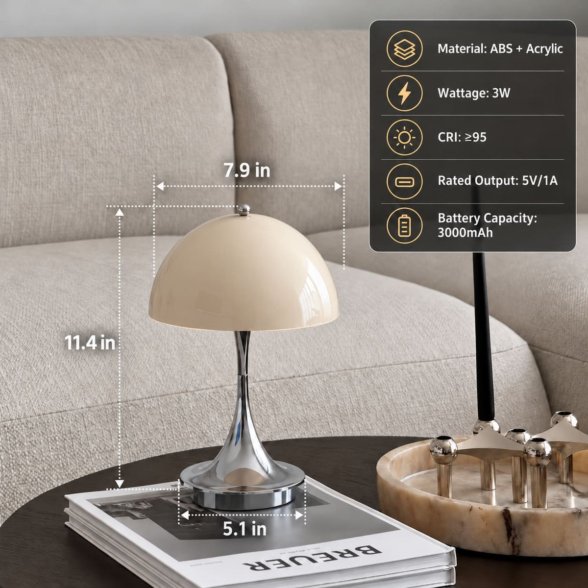 Chrome Dome Table Lamp – 70s Space Age Design
