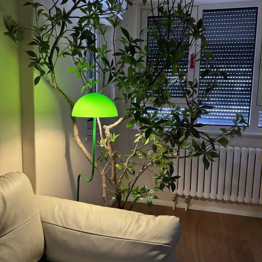Emerald Green Art Glass Floor Lamp – Hand-Blown Sculptural Vintage-Inspired Lamp
