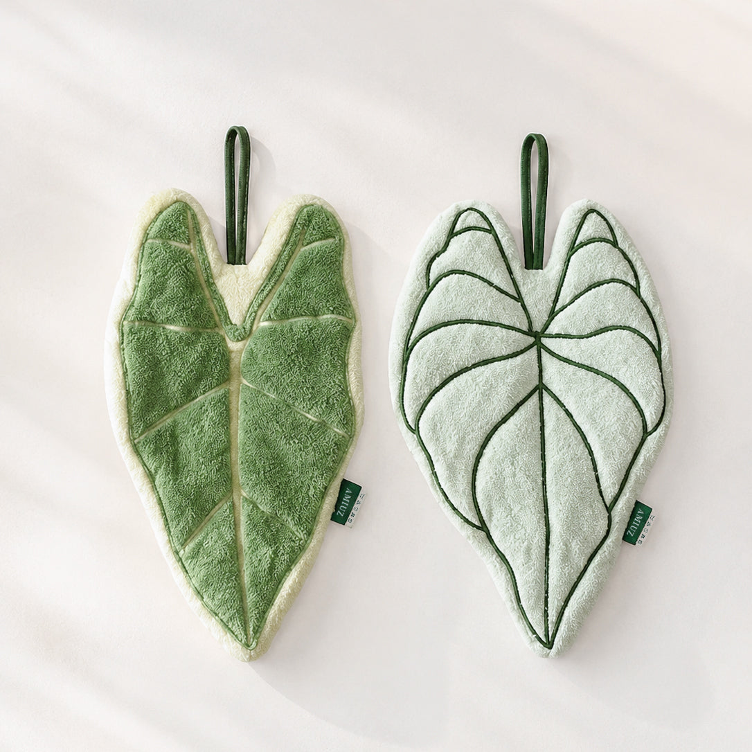 AMIUZ Decorative Hand Towel, Gift Set of 2 pack Leaf Shaped Hand Towel