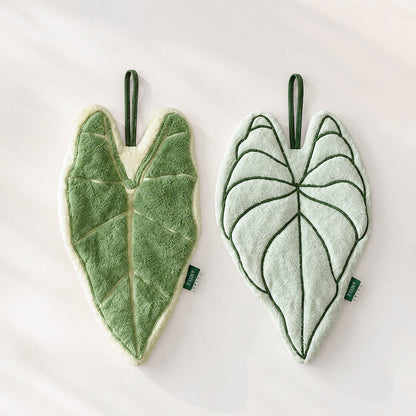 AMIUZ Decorative Hand Towel, Gift Set of 2 pack Leaf Shaped Hand Towel