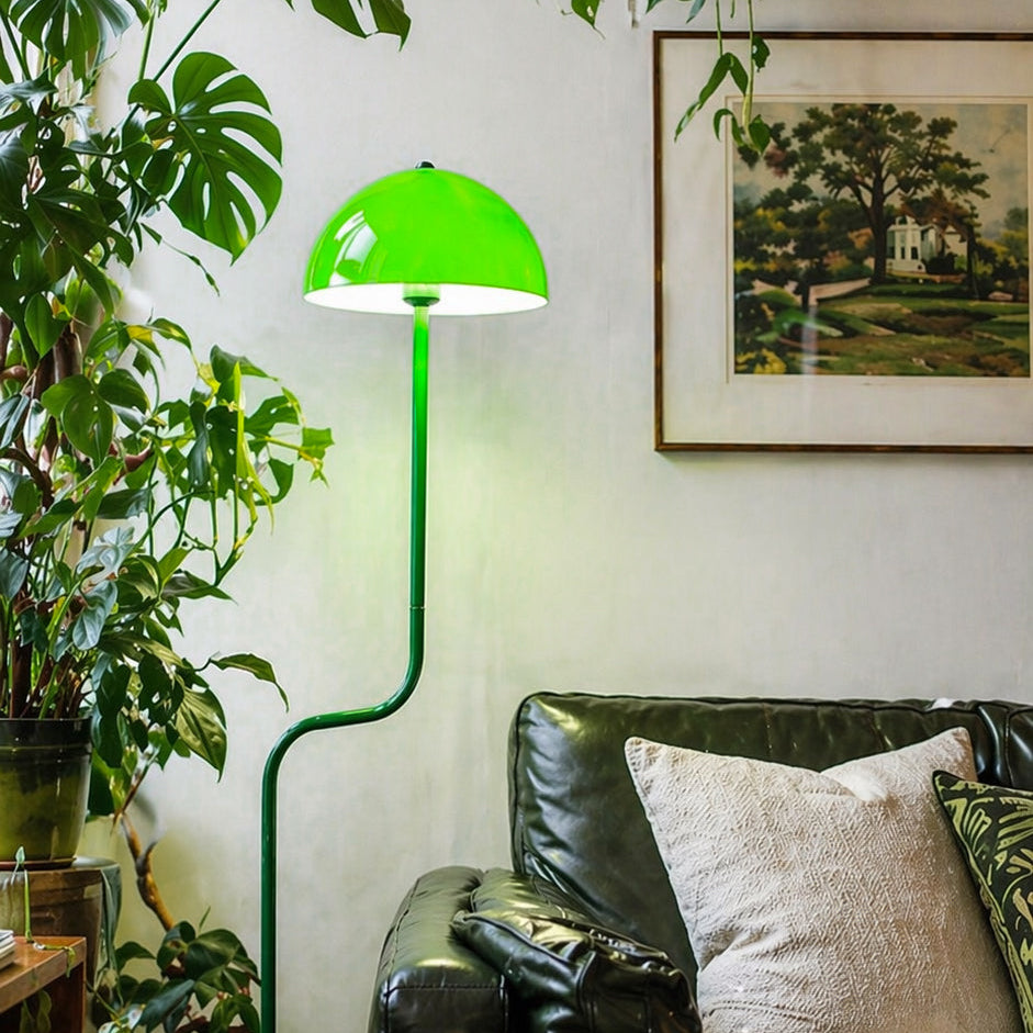 Emerald Green Art Glass Floor Lamp – Hand-Blown Sculptural Vintage-Inspired Lamp