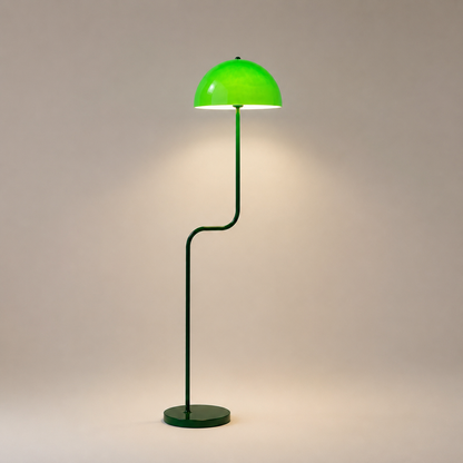 Emerald Green Art Glass Floor Lamp – Hand-Blown Sculptural Vintage-Inspired Lamp