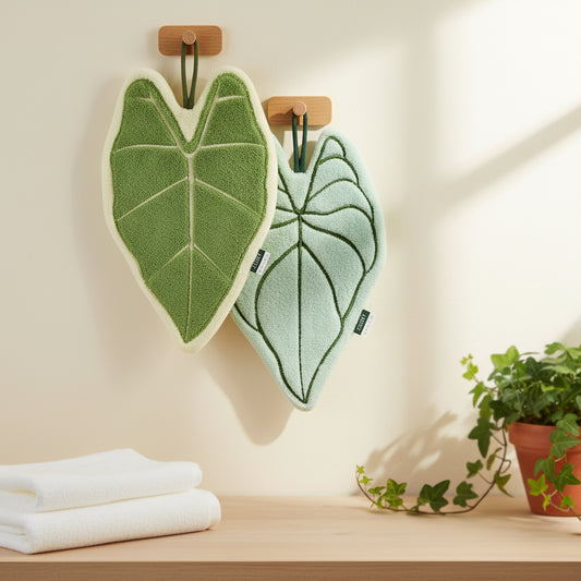 AMIUZ Decorative Hand Towel, Gift Set of 2 pack Leaf Shaped Hand Towel