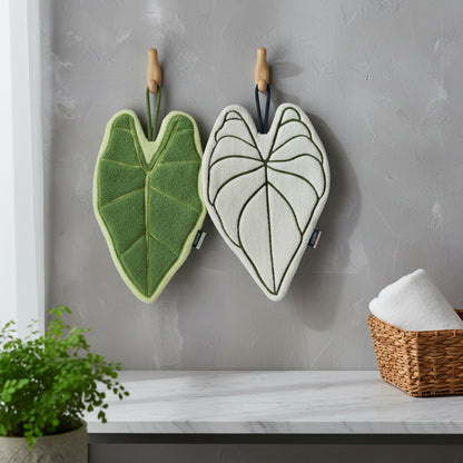 AMIUZ Decorative Hand Towel, Gift Set of 2 pack Leaf Shaped Hand Towel