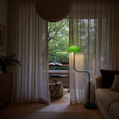 70s-Inspired Green Dome Floor Lamp