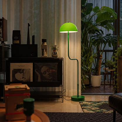 70s-Inspired Green Dome Floor Lamp