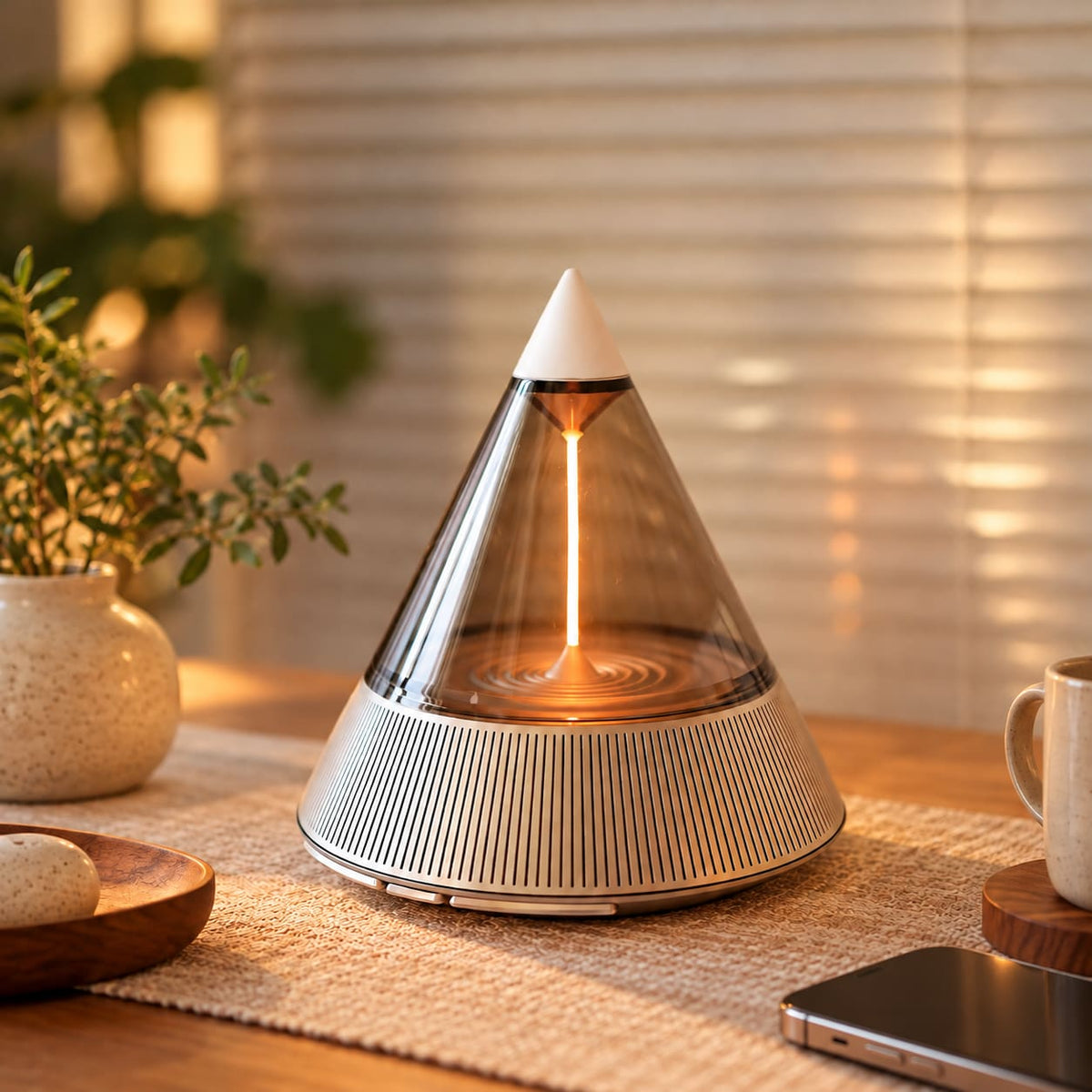 Cone Bluetooth Speaker Lamp with Ambient Light