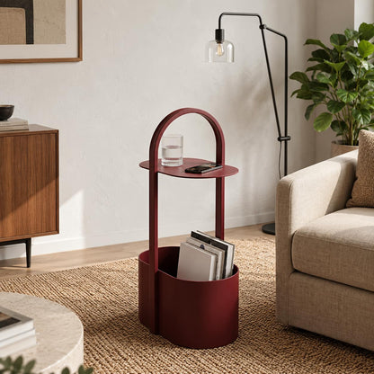 Arch Side Table with Magazine Storage