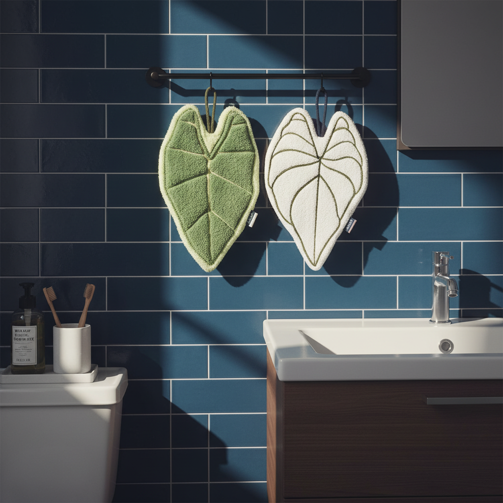 AMIUZ Decorative Hand Towel, Gift Set of 2 pack Leaf Shaped Hand Towel