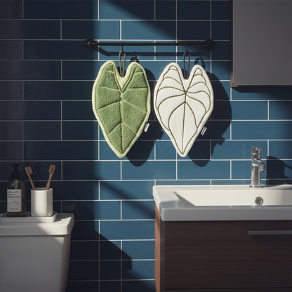 AMIUZ Decorative Hand Towel, Gift Set of 2 pack Leaf Shaped Hand Towel