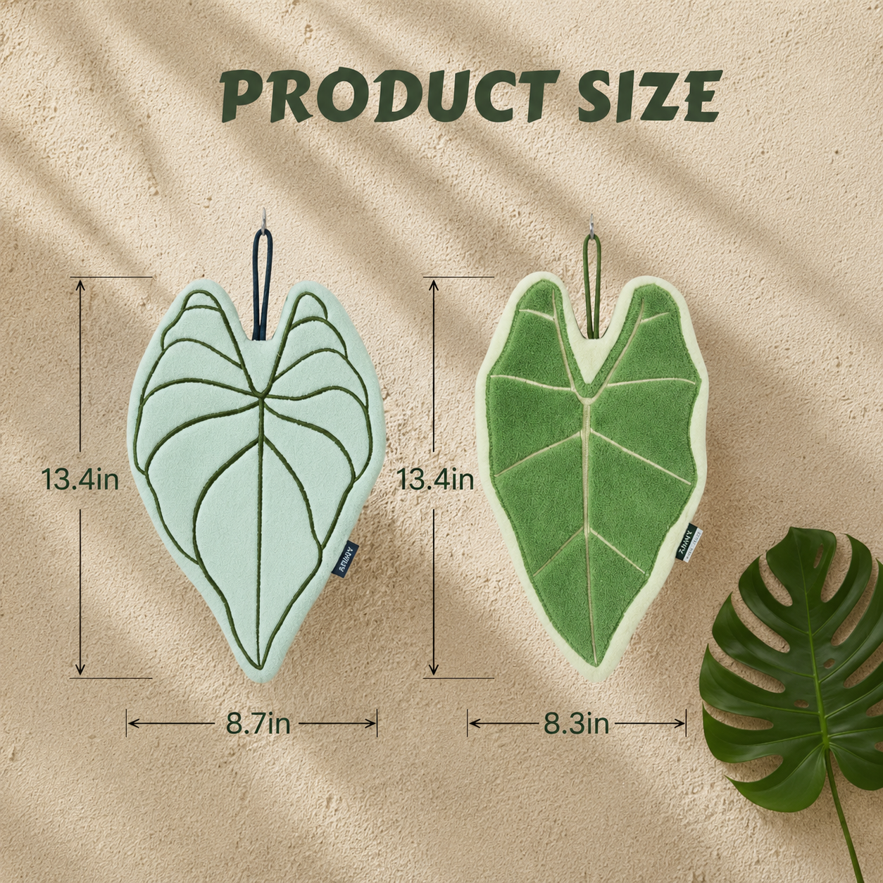 AMIUZ Decorative Hand Towel, Gift Set of 2 pack Leaf Shaped Hand Towel